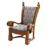 A Scandinavian oak Art Nouveau armchair,