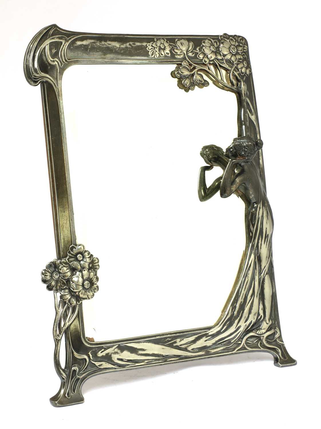 A WMF silver-plated easel mirror,