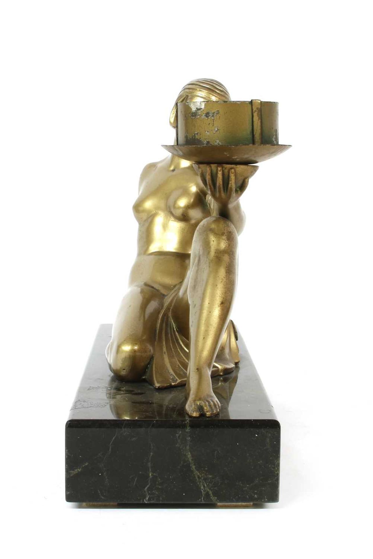 An Art Deco patinated spelter figure of a girl, - Image 4 of 16