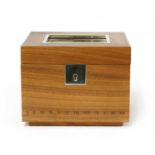 A David Linley walnut table watch case,