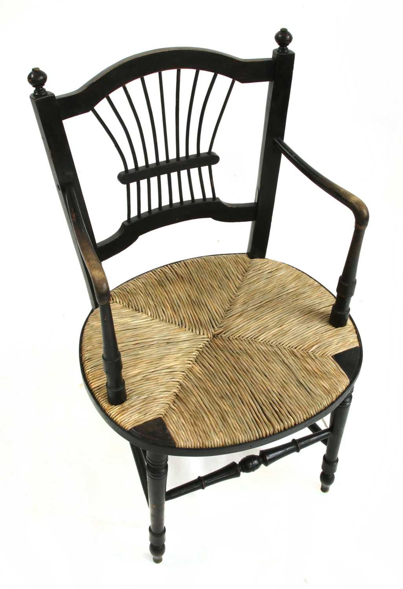 A Morris & Co. ebonised elbow chair, - Image 4 of 7