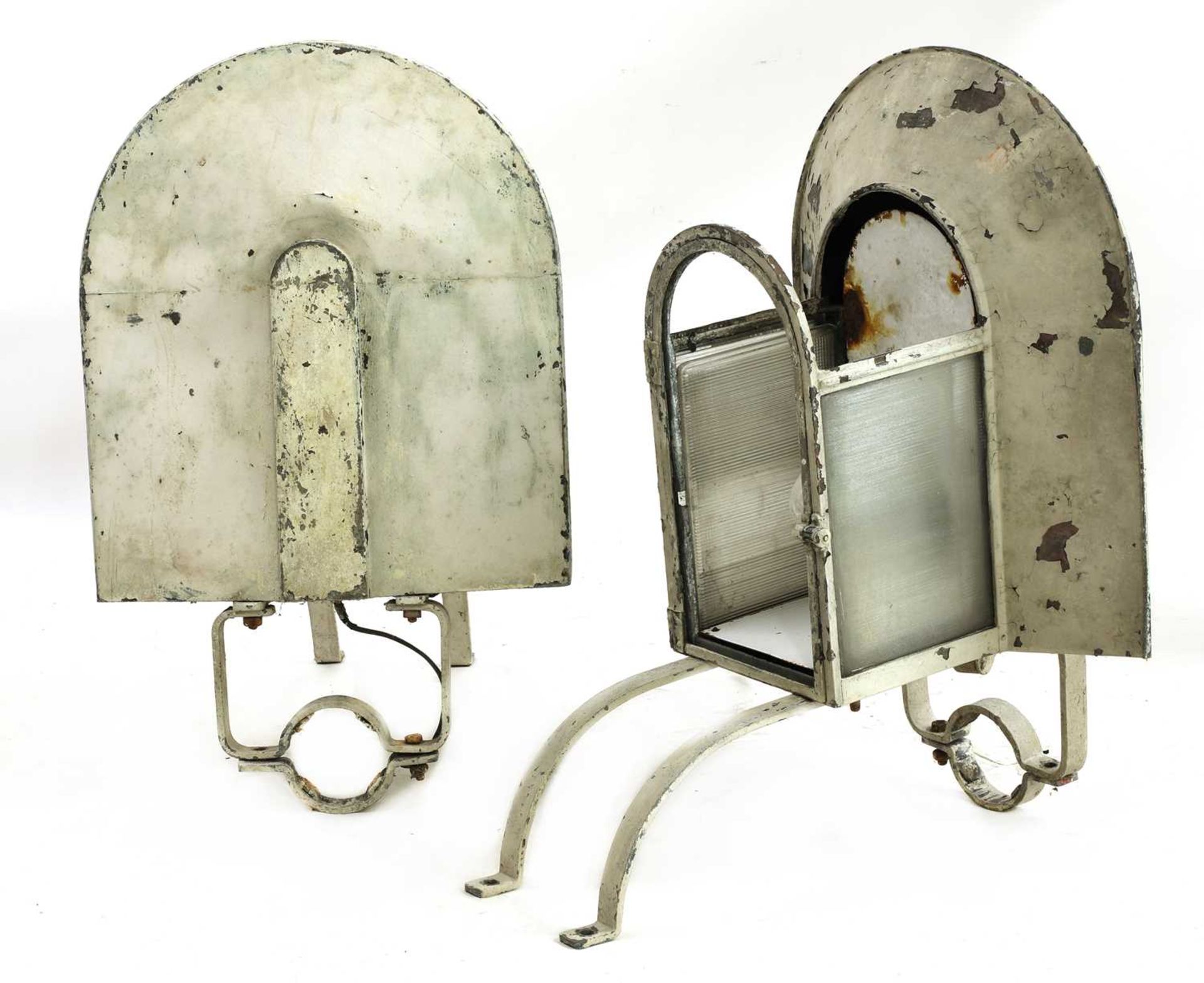 A pair of Art Deco architectural wall lights,