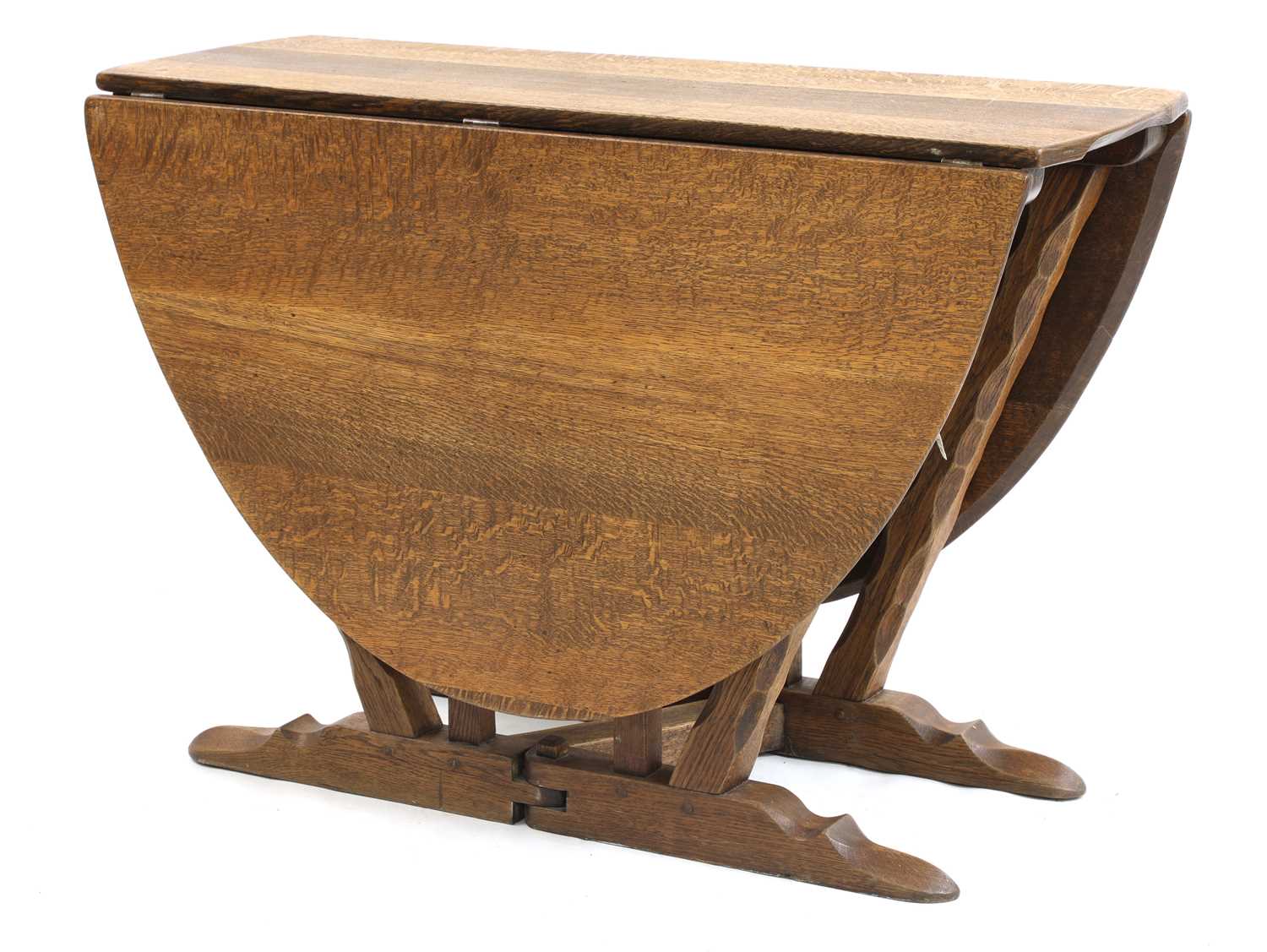 An oak gateleg table, - Image 2 of 4