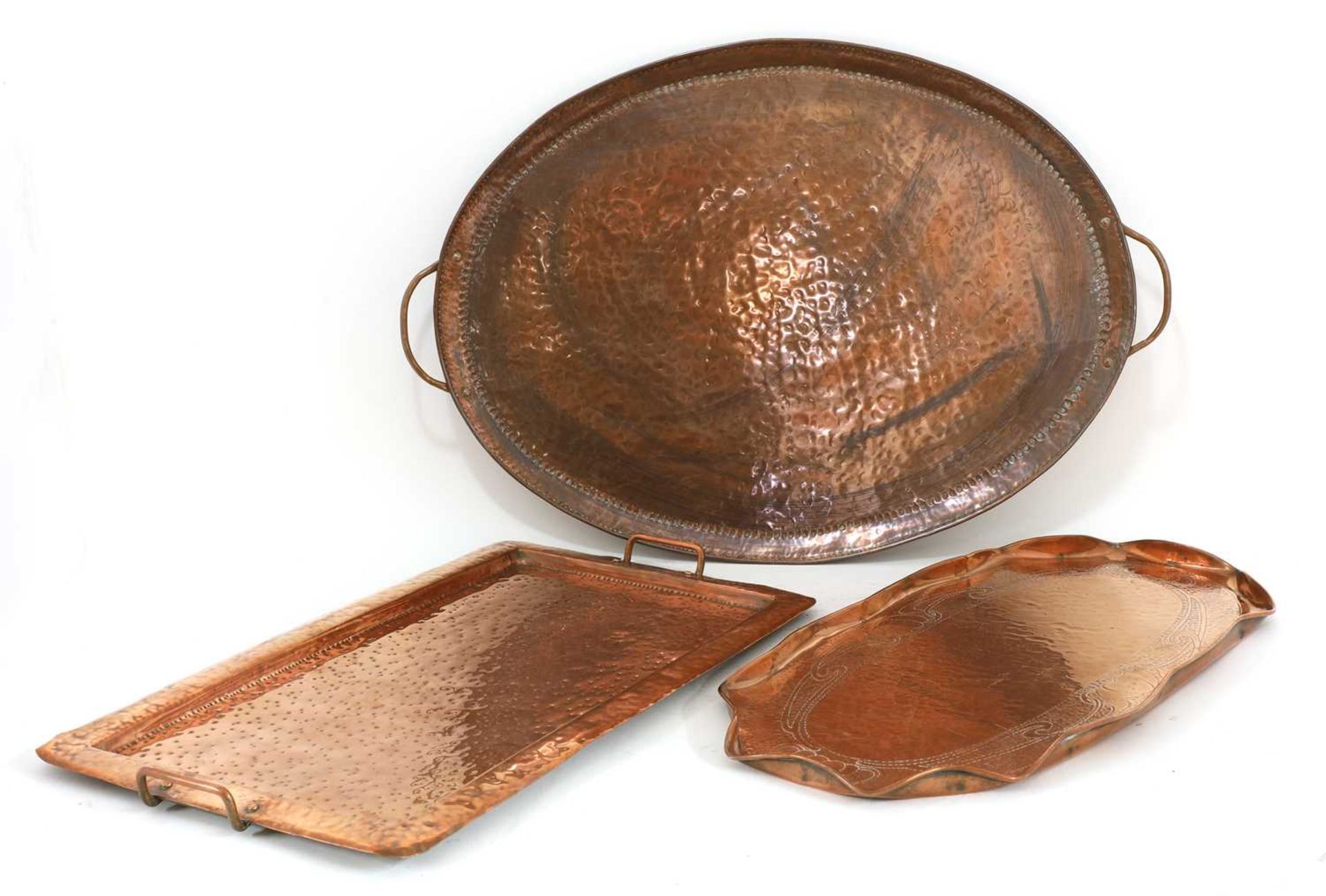 An Arts and Crafts John Pearson copper tray,