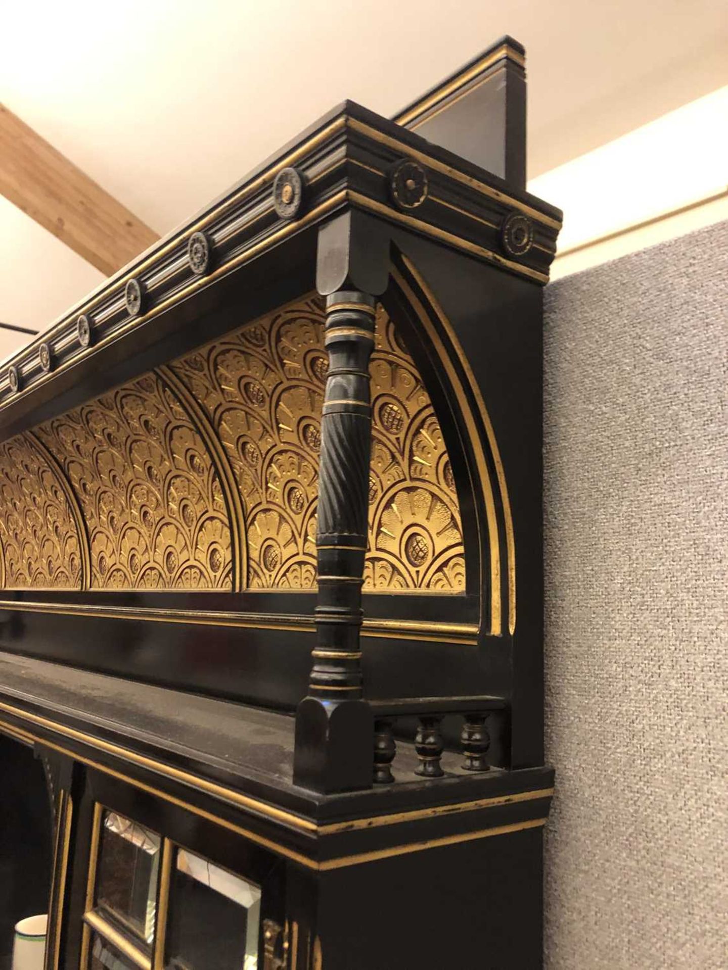 An Aesthetic ebonised and gilt wall cabinet, - Image 16 of 17