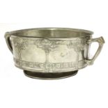 A Tudric pewter twin-handled bowl,