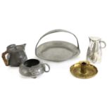 A collection of Tudric pewter items,