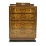 An Art Deco burr walnut chest,