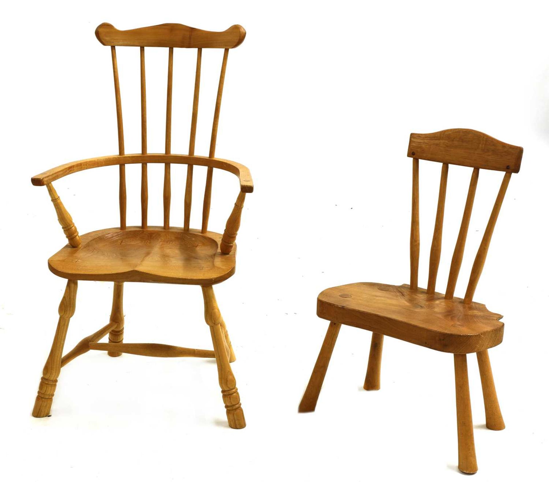 Two modern child's Windsor comb back chairs,