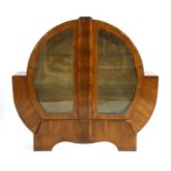 An Art Deco walnut display cabinet,