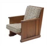 A walnut lounge chair,