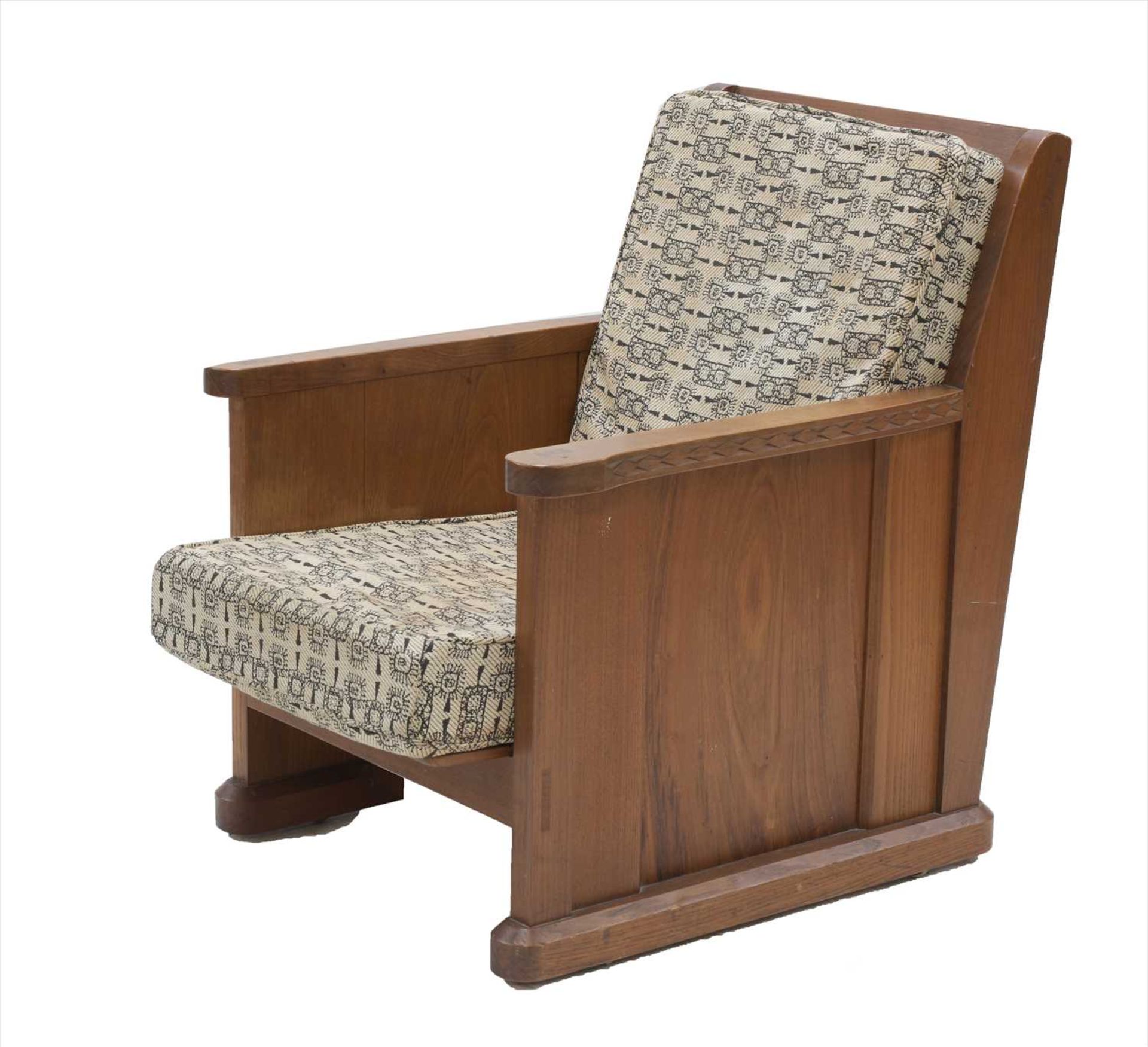A walnut lounge chair,