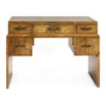 An Art Deco walnut desk,