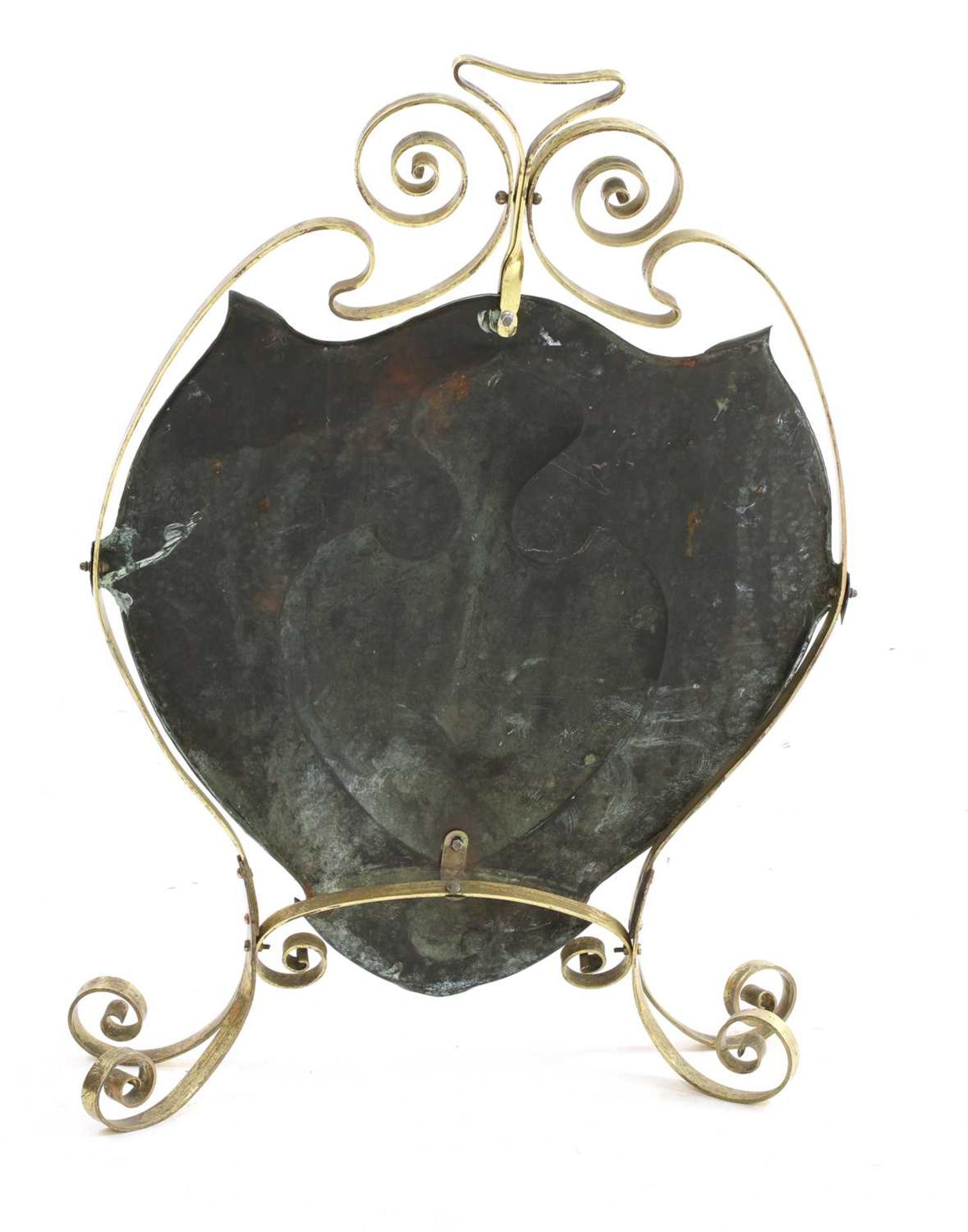 An Arts and Crafts brass and copper fire screen, - Image 2 of 2