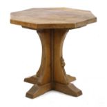 A Robert 'Mouseman' Thompson octagonal oak table,