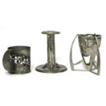 A collection of Liberty Tudric pewter wares,