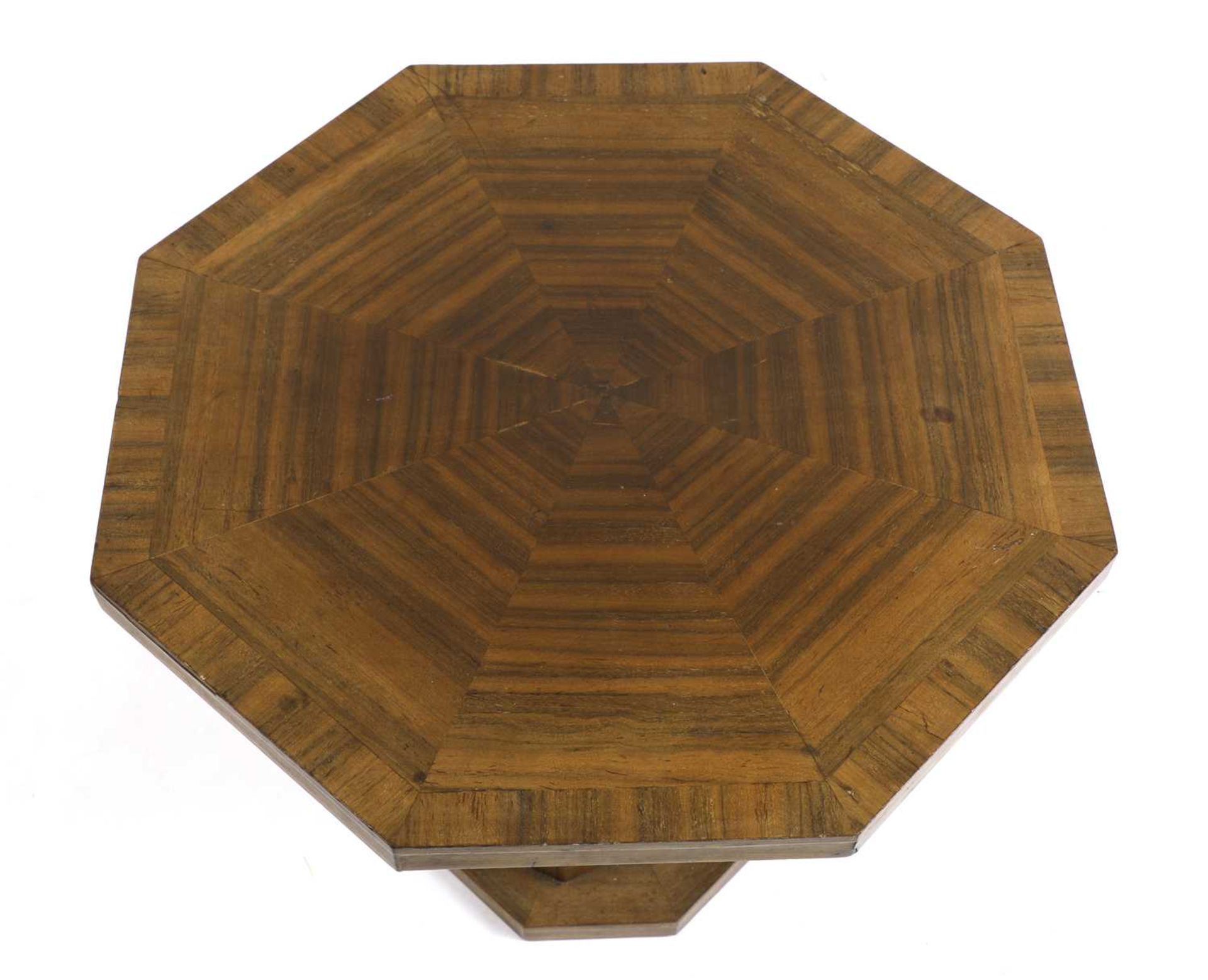 An Art Deco walnut octagonal lamp table, - Bild 2 aus 2