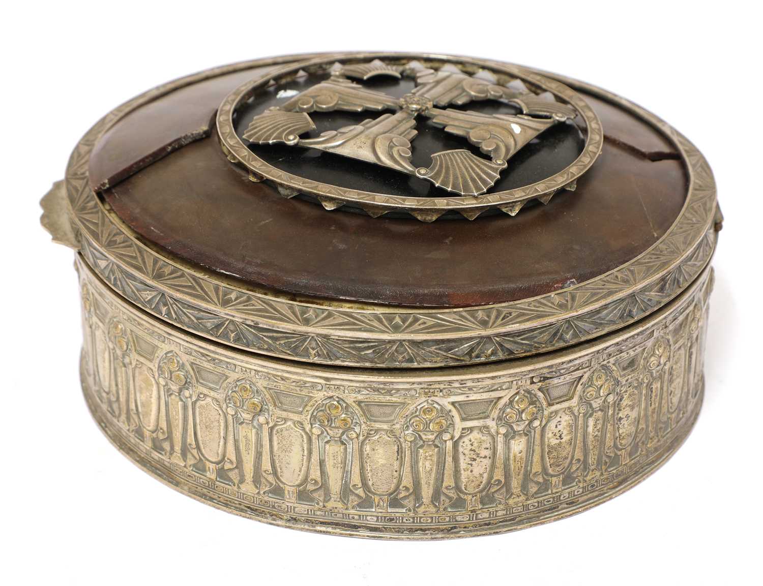 An interesting silver-plated jewellery box,