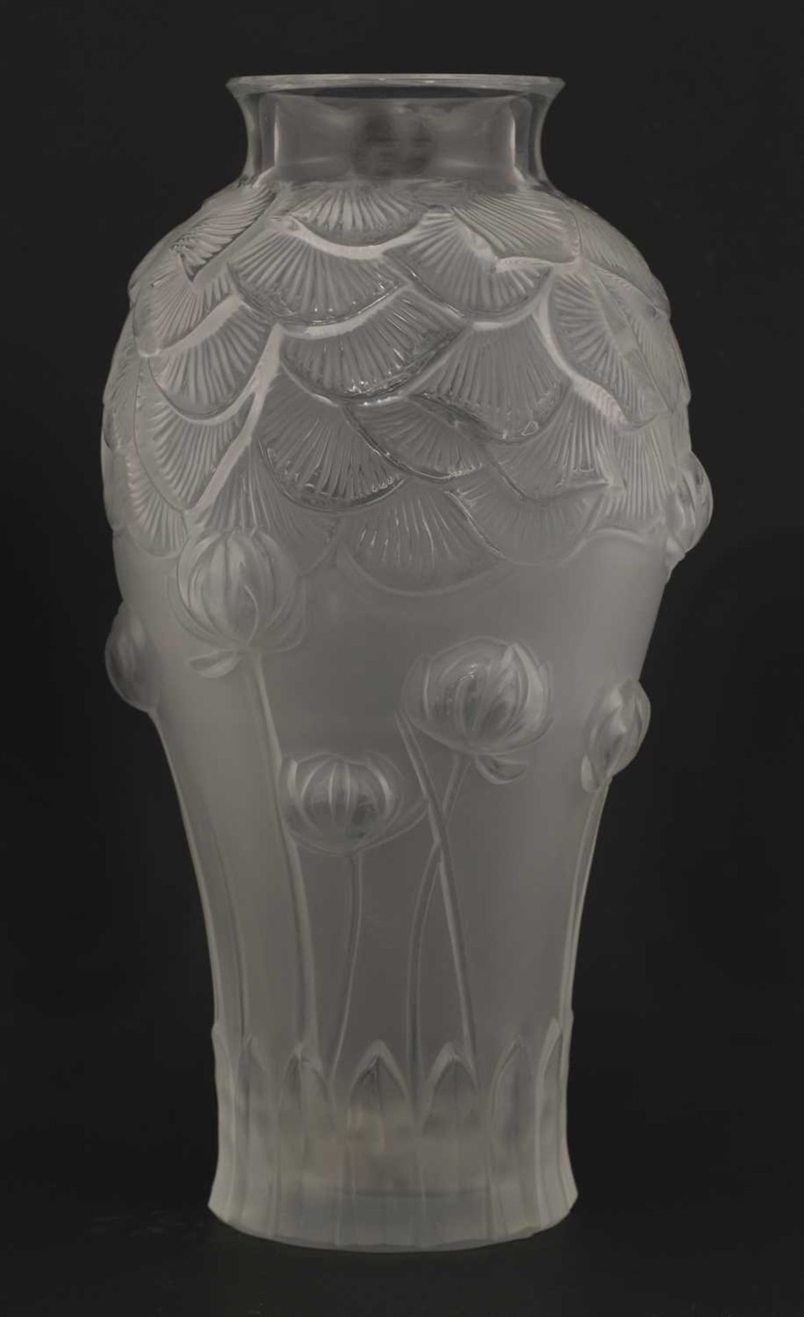 A Lalique 'Giverny' glass vase,