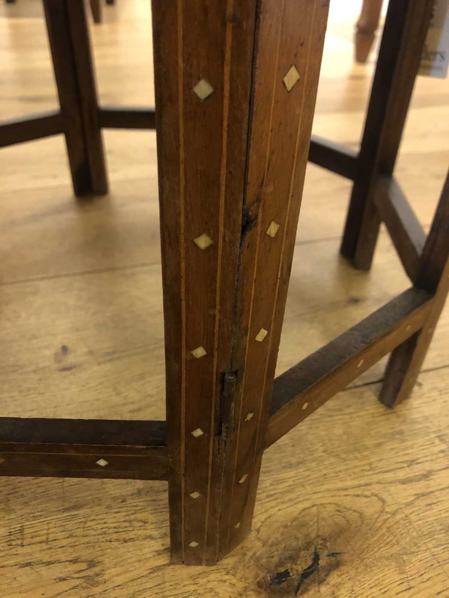 An Indian bone inlaid hardwood octagonal occasional table, - Image 8 of 11