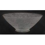 A Lalique 'Ombelles' frosted glass fruit bowl,