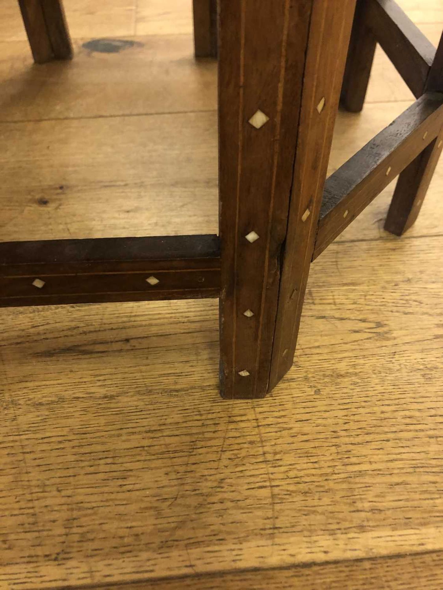 An Indian bone inlaid hardwood octagonal occasional table, - Image 6 of 11