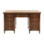 A walnut desk,