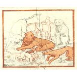 Eight 'Aesop's Fables' tiles,