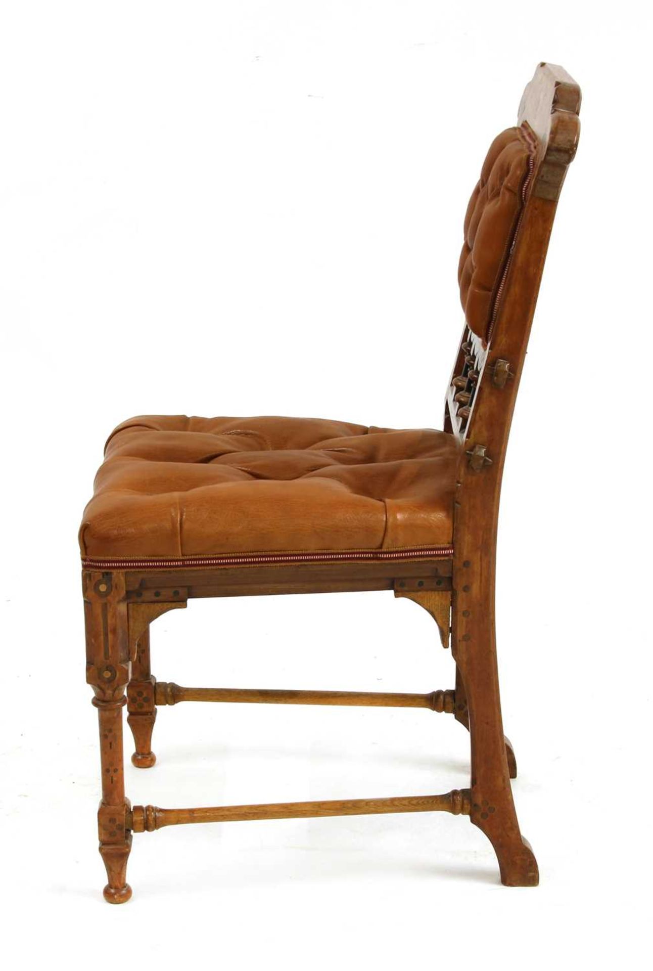 An inlaid oak side chair, - Image 6 of 6