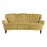 A Danish green two-seater settee,