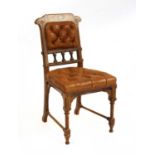 An inlaid oak side chair,