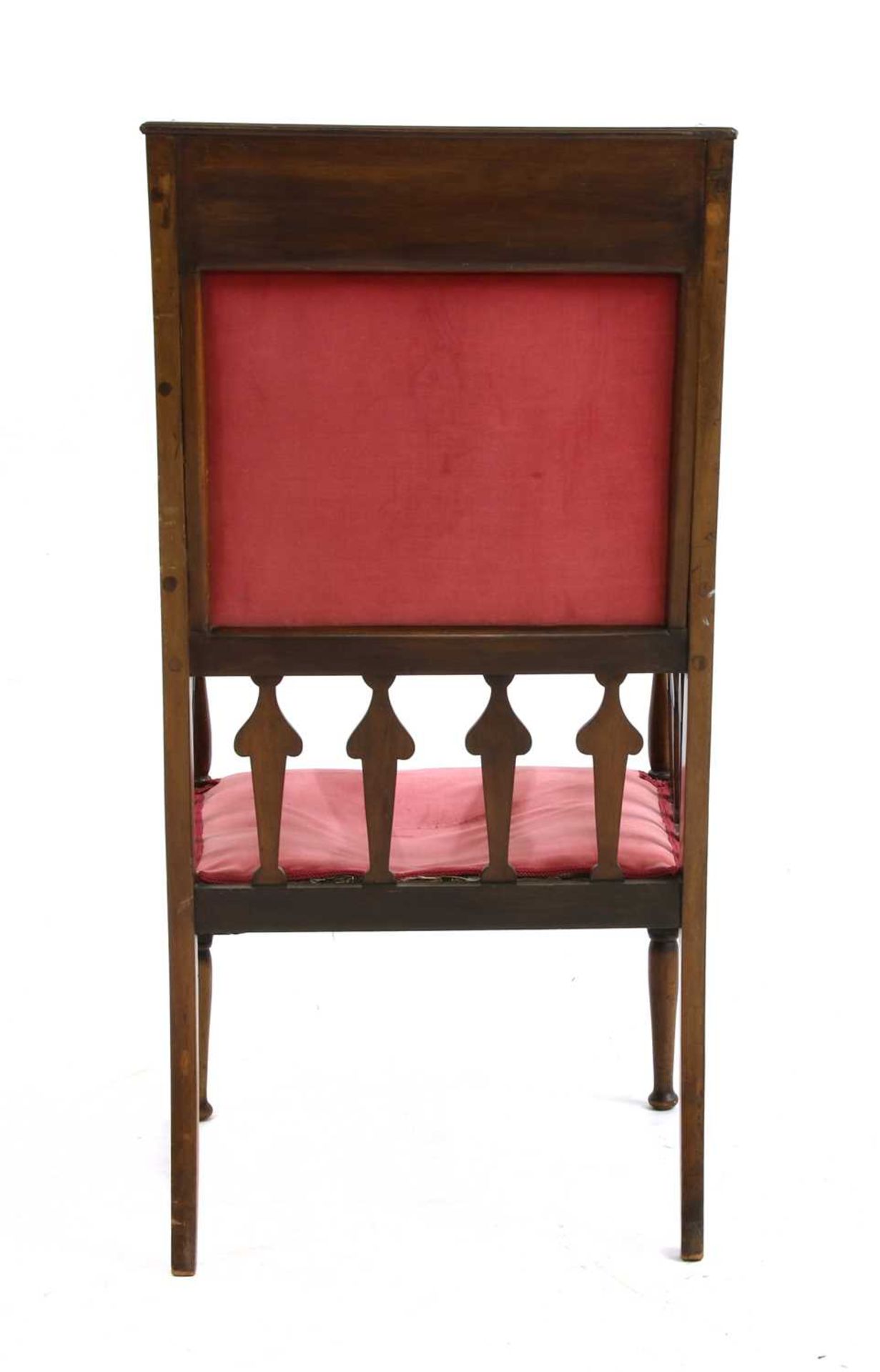 A mahogany inlaid wingback armchair, - Image 4 of 5