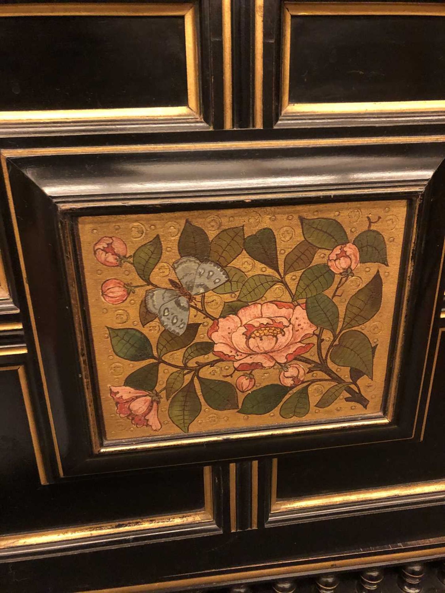 An Aesthetic ebonised and gilt wall cabinet, - Image 13 of 17