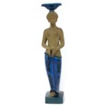 A Royal Copenhagen glazed stoneware figure of a water carrier,