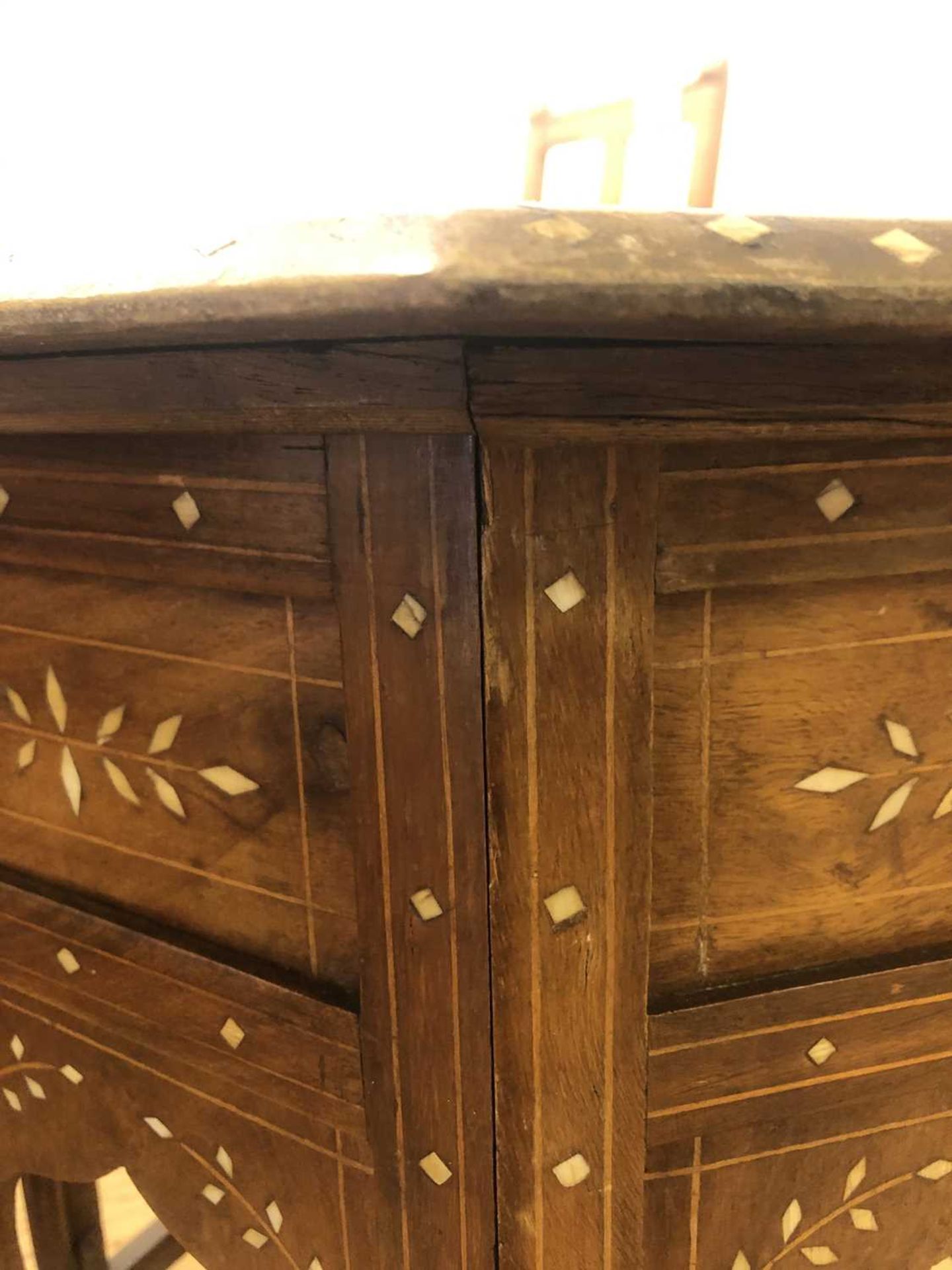 An Indian bone inlaid hardwood octagonal occasional table, - Image 10 of 11