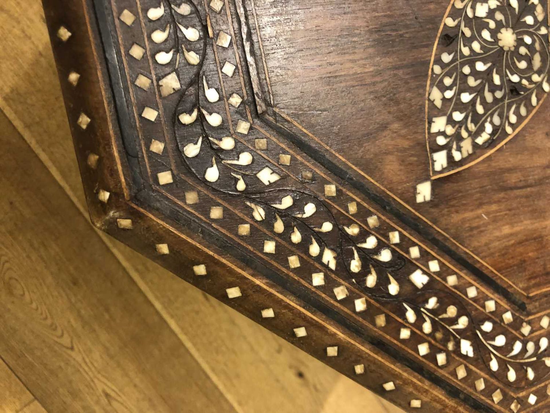 An Indian bone inlaid hardwood octagonal occasional table, - Image 11 of 11