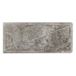 A carved marble bas-relief of a dragon,