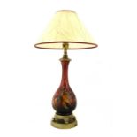 A Moorcroft flambé 'Orchid' table lamp,