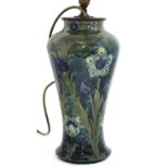 A Moorcroft Florian baluster table lamp,