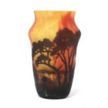 A Daum 'Red Sky' cameo glass vase,