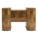 An Art Deco walnut sideboard,