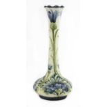 A 'Cornflower Blue' Macintyre Florian ware vase,