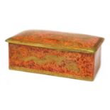 A Wedgwood 'Celestial Dragon' orange lustre cigarette box and cover,