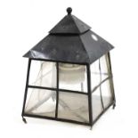 An Arts and Crafts painted lantern,