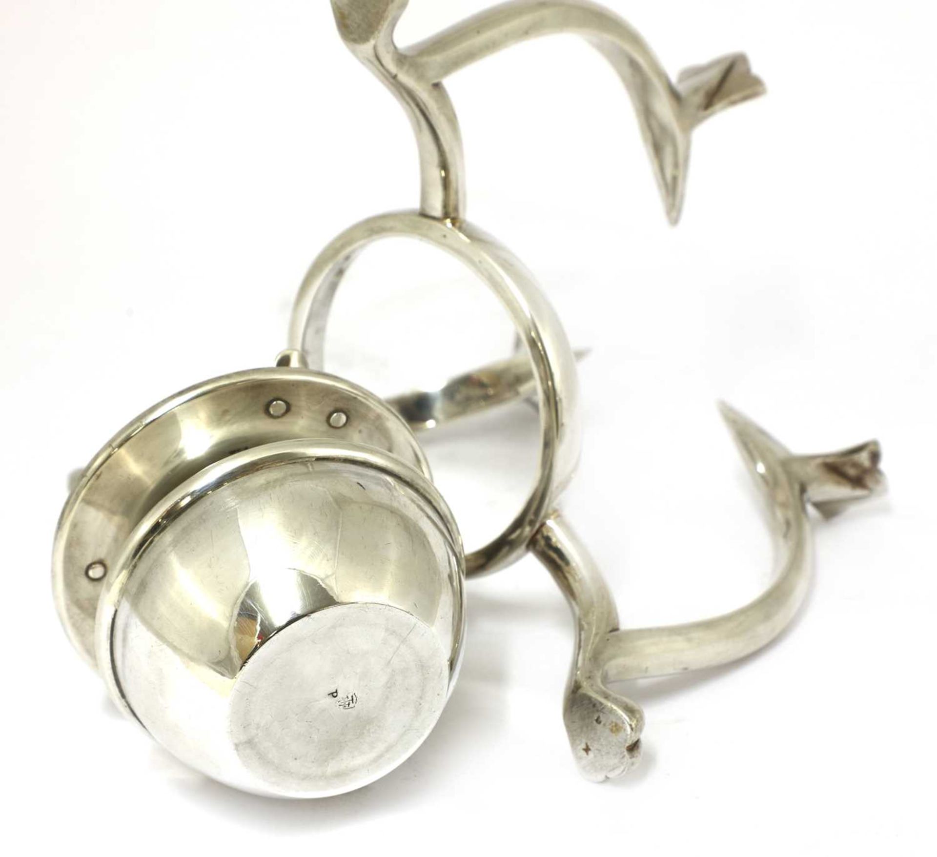 An Arts and Crafts silver-plated kettle and burner on stand, - Image 2 of 5