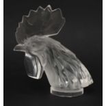 A Lalique glass 'Tete de Coq' car mascot,