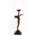 An Art Deco-style figural table lamp,