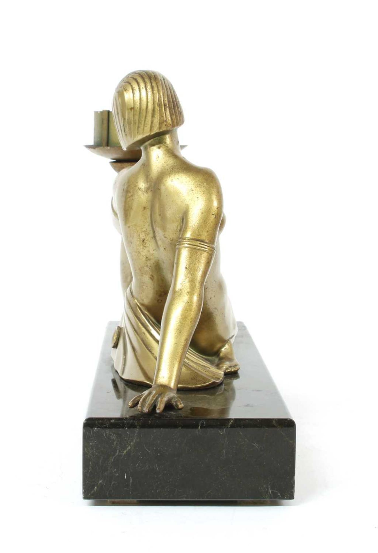 An Art Deco patinated spelter figure of a girl, - Image 7 of 16