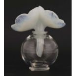 Two Lalique glass dressing table items,