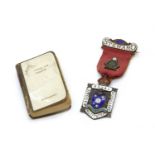 A silver and enamelled Royal Masonic Benevolent Institution 1923 steward's medallion,